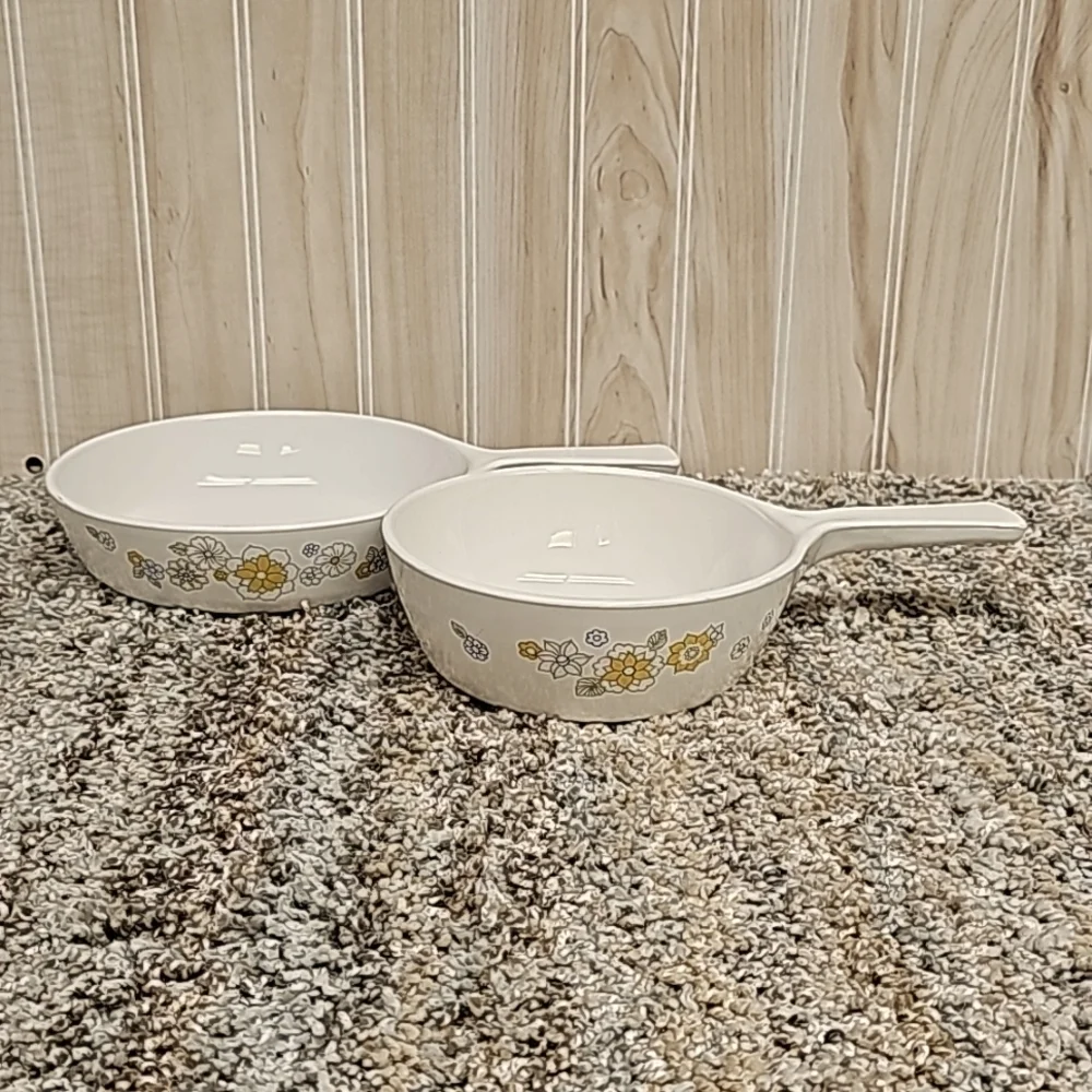 Corning Ware *Floral Bouquet Skillets *Set of 2 *P-83-B * 6½
